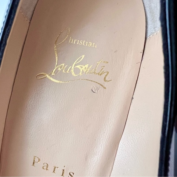 New CHRISTIAN LOUBOUTIN || Miss Sab Black Patent
Leather Block Heel Pumps EU 38 - Picture 6 of 15